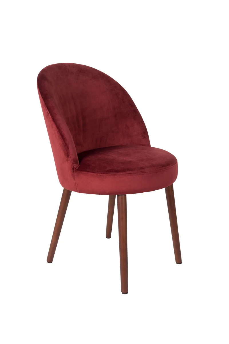 Dutchbone Stuhl Barbara – Rot, Stoff, 59 × 51 × 85,5 cm, 2er-Set
