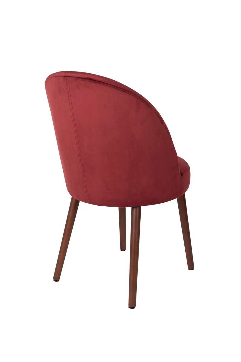 Dutchbone Stuhl Barbara – Rot, Stoff, 59 × 51 × 85,5 cm, 2er-Set