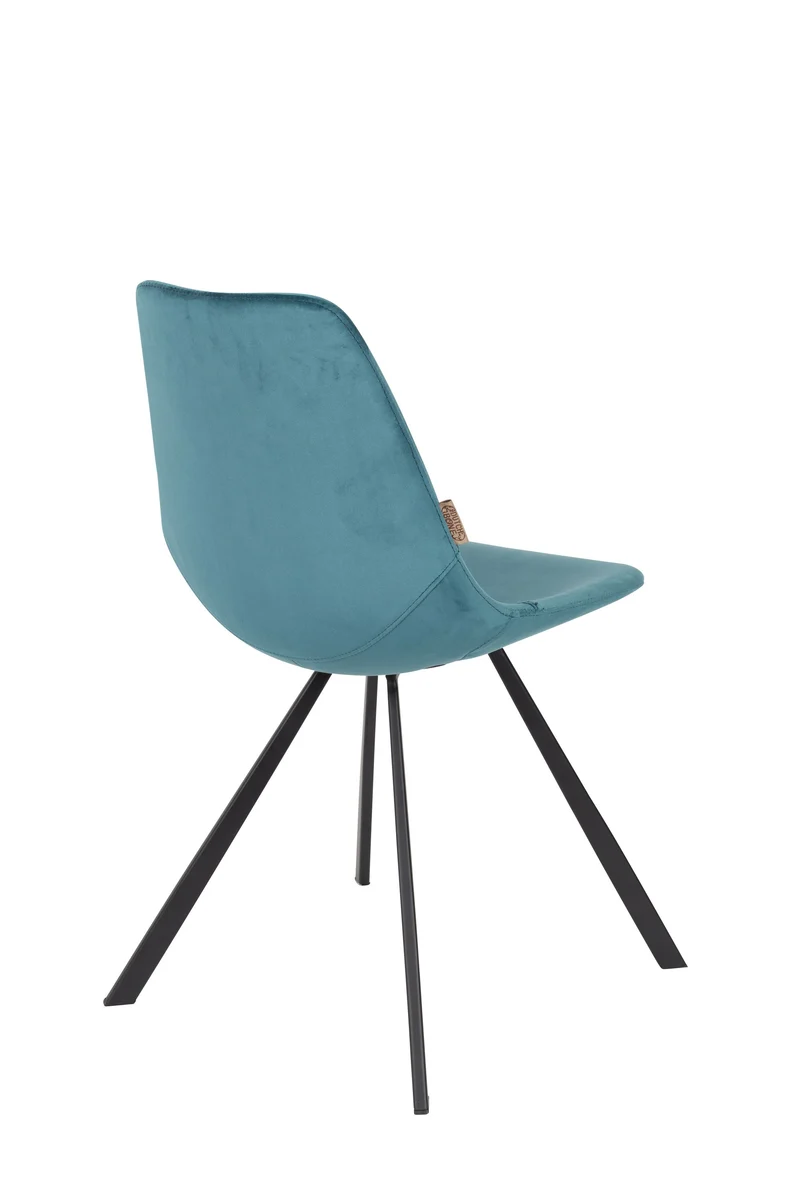 Dutchbone Stuhl Franky Velvet – Petrol, Stoff, 56 × 46 × 83 cm, 2er-Set