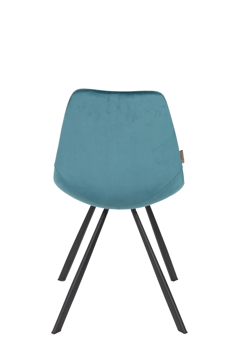 Dutchbone Stuhl Franky Velvet – Petrol, Stoff, 56 × 46 × 83 cm, 2er-Set