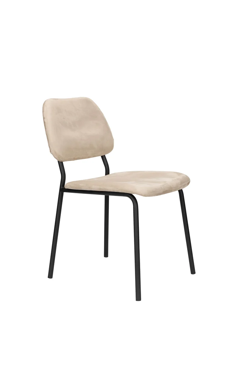 Dutchbone Stuhl Darby – Beige, Stoff, 58 × 45 × 80 cm, 2er-Set