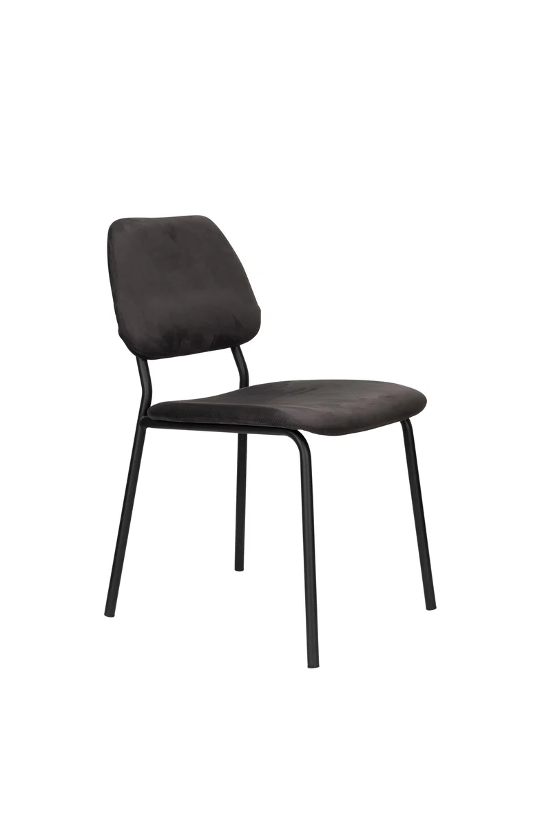 Dutchbone Stuhl Darby – Schwarz, Stoff, 58 × 45 × 80 cm, 2er-Set