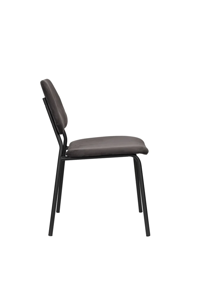 Dutchbone Stuhl Darby – Schwarz, Stoff, 58 × 45 × 80 cm, 2er-Set