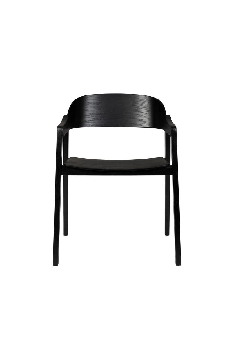 Dutchbone Stuhl Westlake – Schwarz, Eichenfurnier, 52 × 58 × 76 cm, 2er-Set