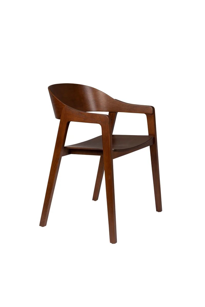Dutchbone Stuhl Westlake – Nussbaum, Eichenfurnier, 52 × 58 × 76 cm, 2er-Set