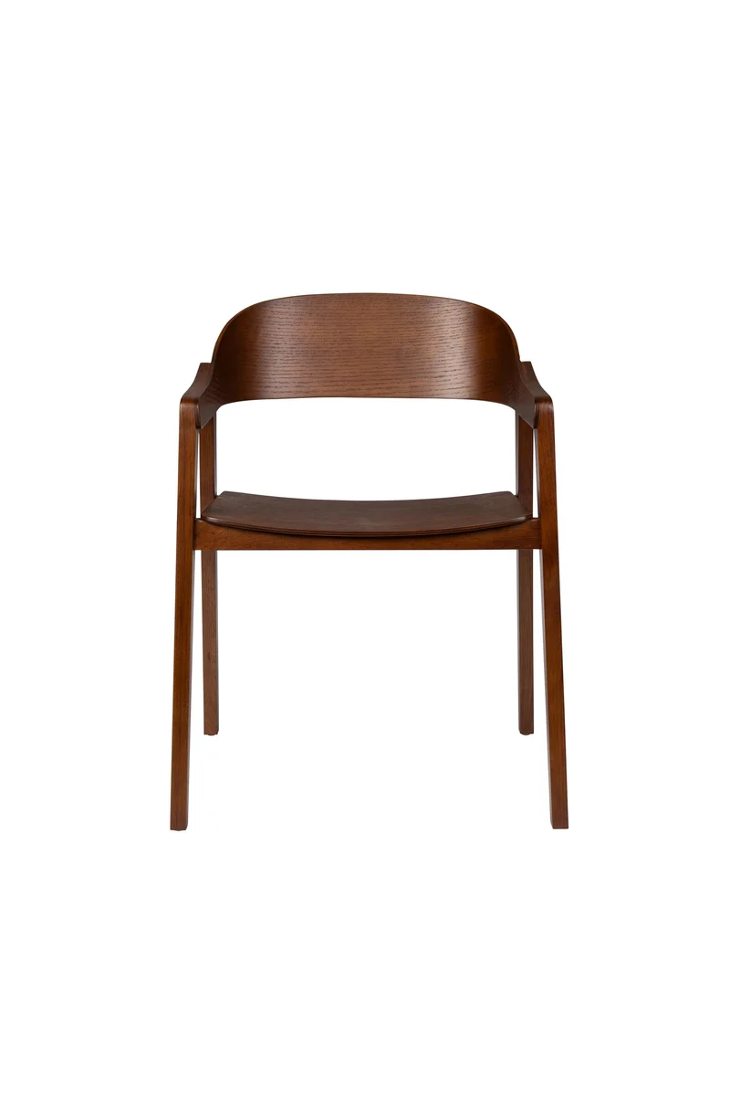 Dutchbone Stuhl Westlake – Nussbaum, Eichenfurnier, 52 × 58 × 76 cm, 2er-Set