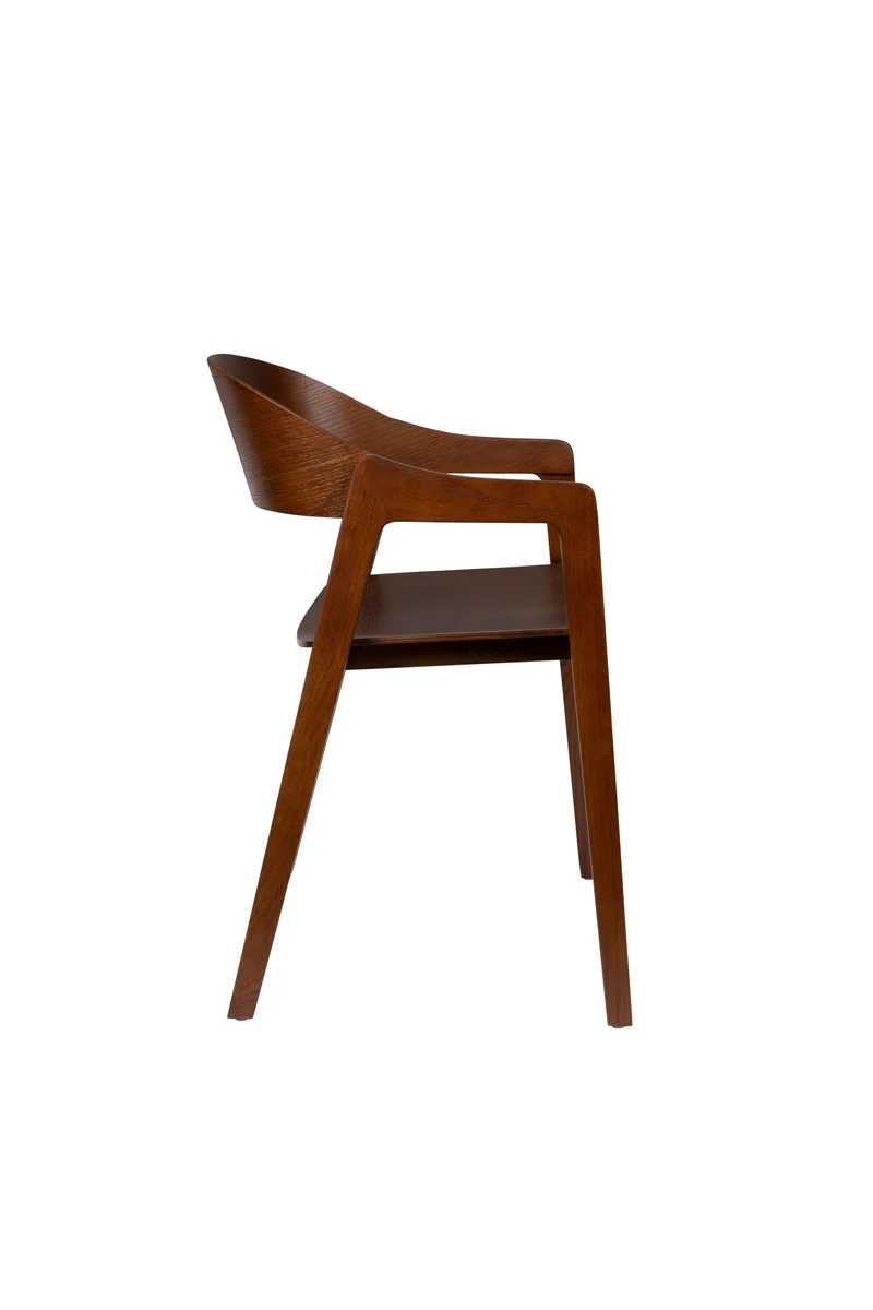 Dutchbone Stuhl Westlake – Nussbaum, Eichenfurnier, 52 × 58 × 76 cm, 2er-Set