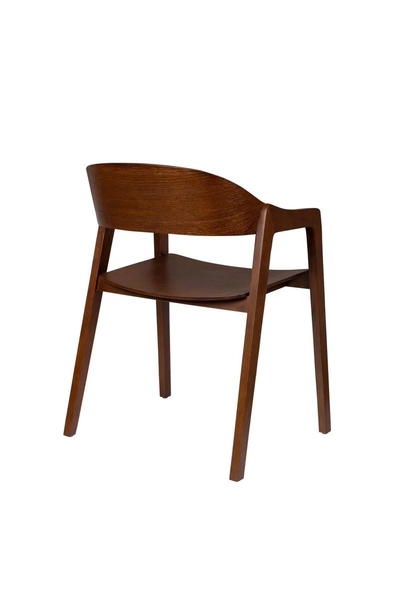 Dutchbone Stuhl Westlake – Nussbaum, Eichenfurnier, 52 × 58 × 76 cm, 2er-Set