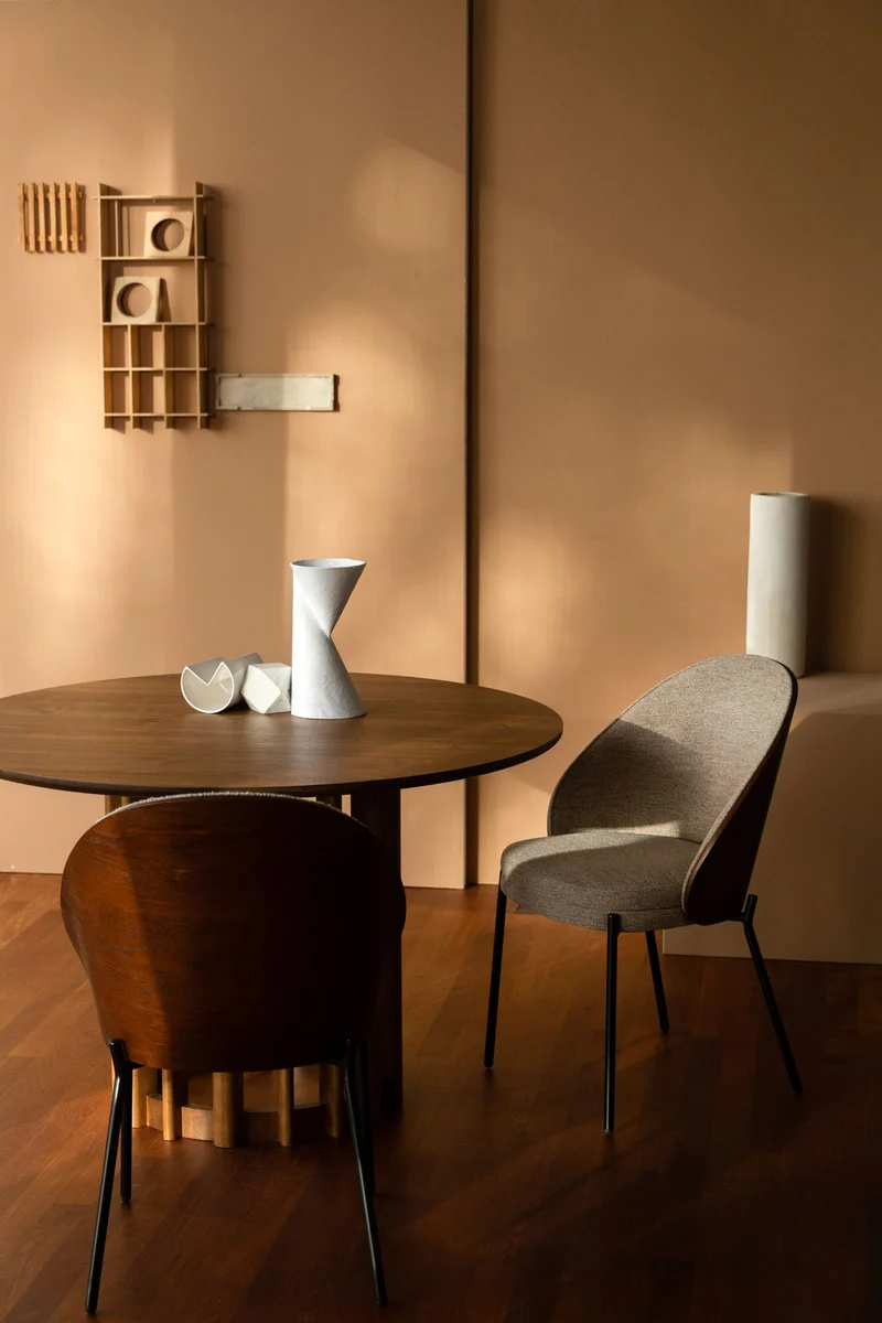 Dutchbone Stuhl Rodin – Beige, Stoff, 53,5 × 54,2 × 79 cm, 2er-Set