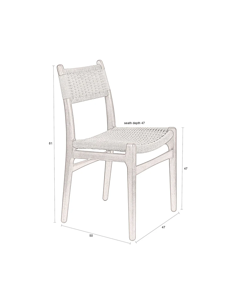 Dutchbone Stuhl Cecile – Nussbaum, Holz, 47,1 × 50,2 × 81,3 cm, 2er-Set