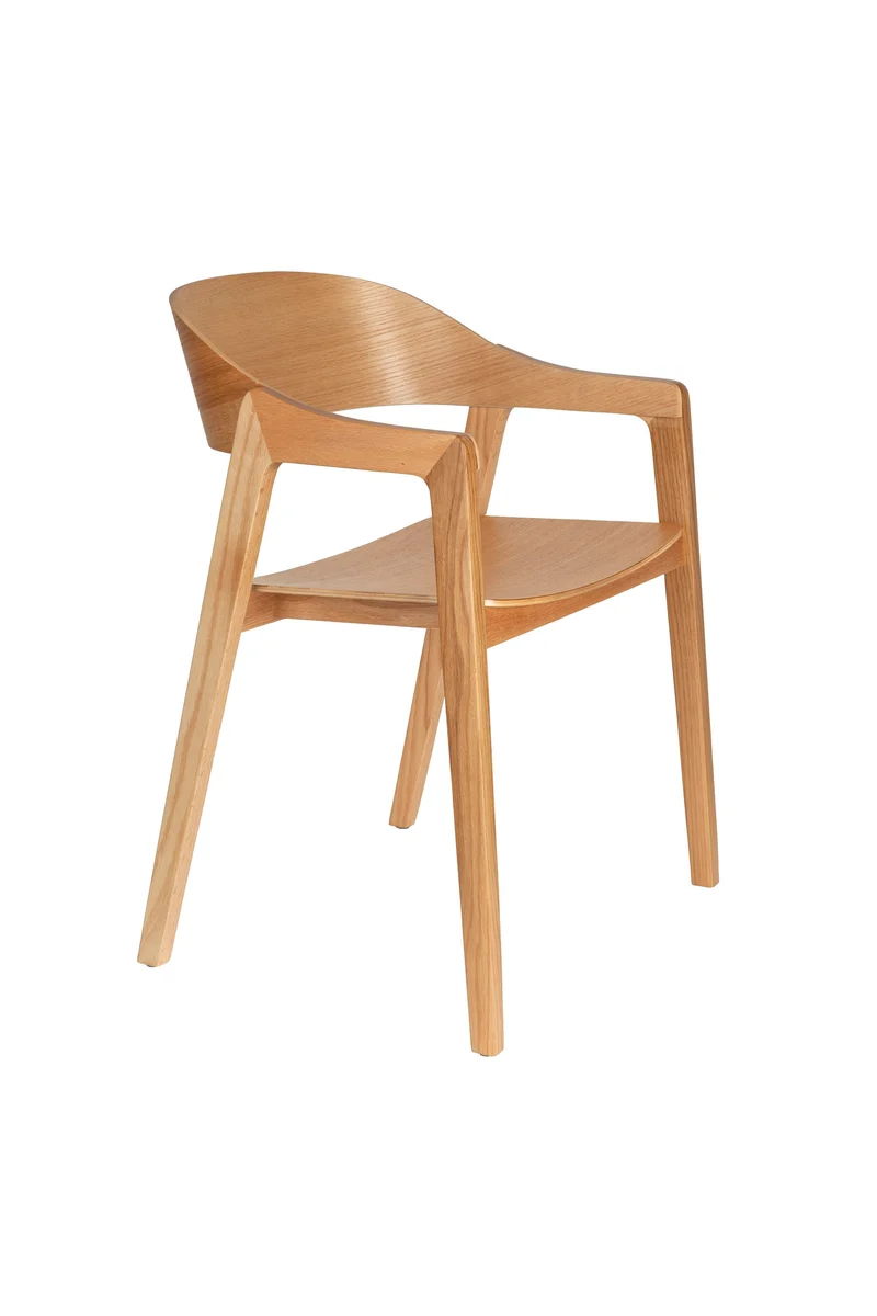 Dutchbone Stuhl Westlake – Natur, Eichenfurnier, 52 × 58 × 76 cm, 2er-Set