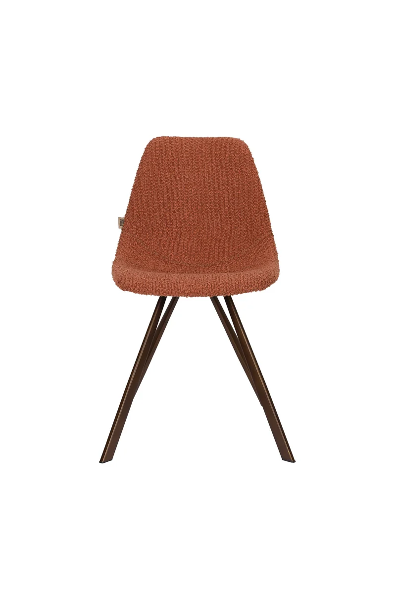 Dutchbone Stuhl Franky Bouclé Terra – Braun, 56 × 46 × 83 cm, 2er-Set