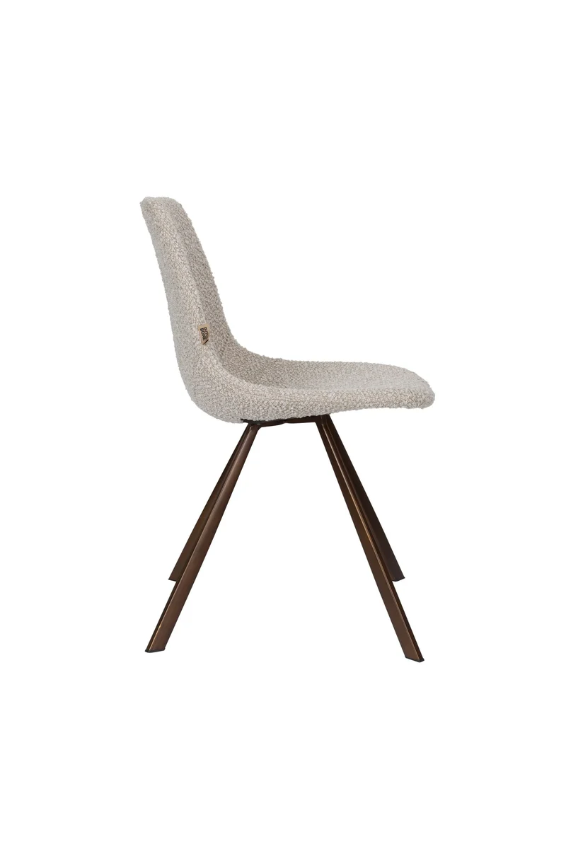 Dutchbone Stuhl Franky Bouclé – Beige, 56 × 46 × 83 cm, 2er-Set