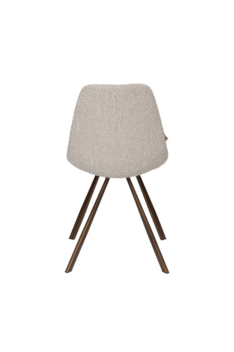 Dutchbone Stuhl Franky Bouclé – Beige, 56 × 46 × 83 cm, 2er-Set
