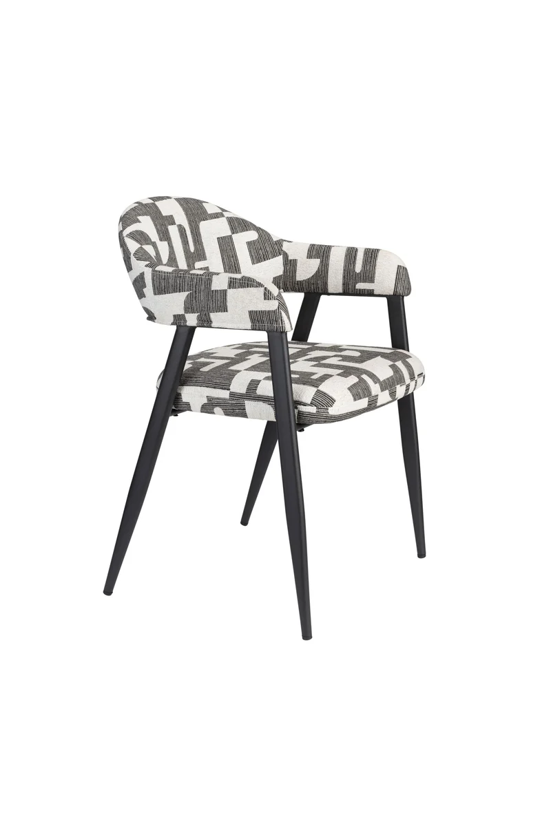 Dutchbone Stuhl Miyo – Schwarz, Stahl, 58 × 55 × 81 cm, 2er-Set