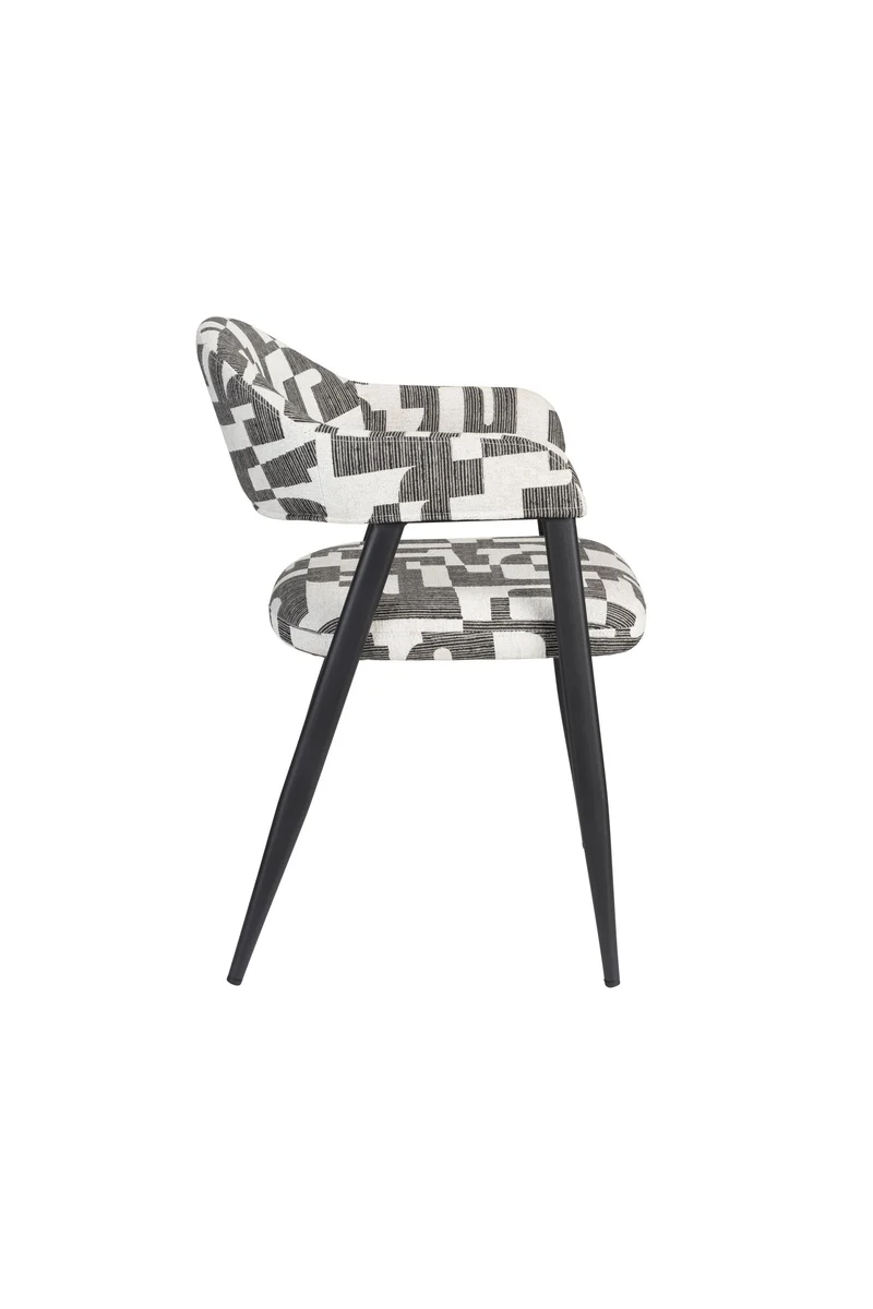 Dutchbone Stuhl Miyo – Schwarz, Stahl, 58 × 55 × 81 cm, 2er-Set