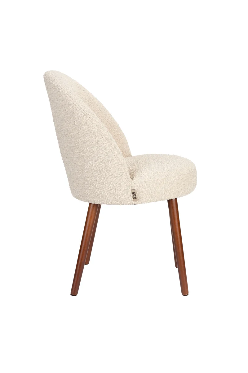 Dutchbone Stuhl Barbara Boucle – Beige, 60,5 × 50 × 84,5 cm, 2er-Set