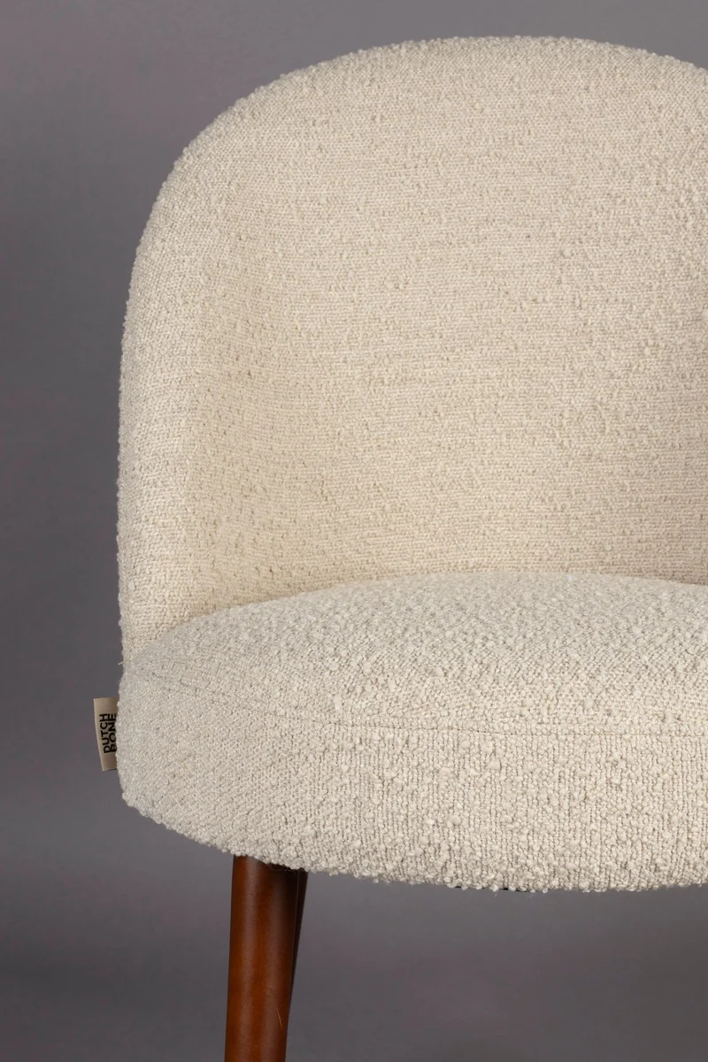 Dutchbone Stuhl Barbara Boucle – Beige, 60,5 × 50 × 84,5 cm, 2er-Set