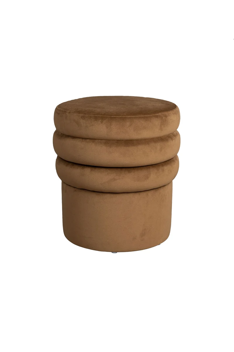 Dutchbone Hocker Aditi – Braun, Stoff, 40 × 40 × 44 cm