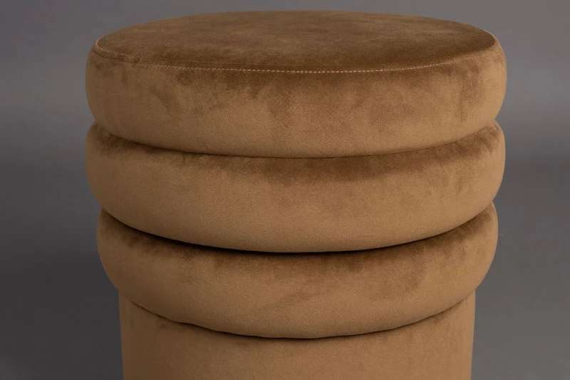 Dutchbone Hocker Aditi – Braun, Stoff, 40 × 40 × 44 cm