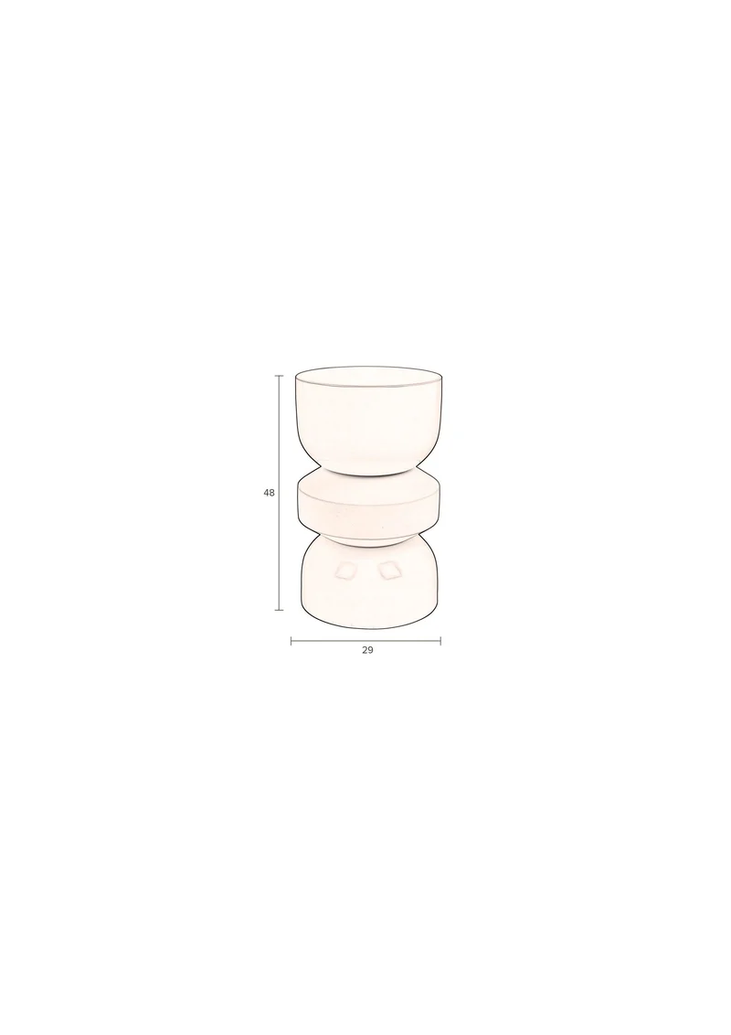 Dutchbone Hocker Apollo – Beige, 29 × 29 × 48 cm