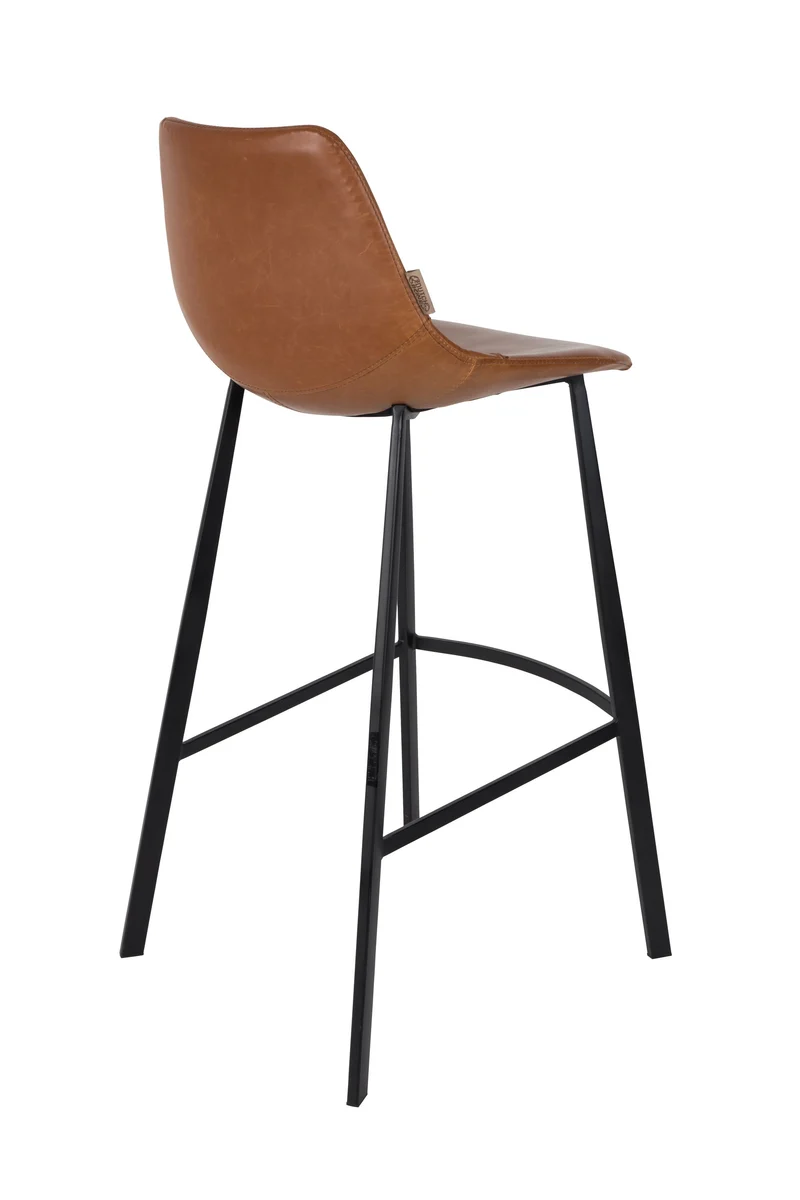 Dutchbone Barhocker Franky – Braun, PU-Kunstleder, 54 × 50 × 106 cm, 2er-Set