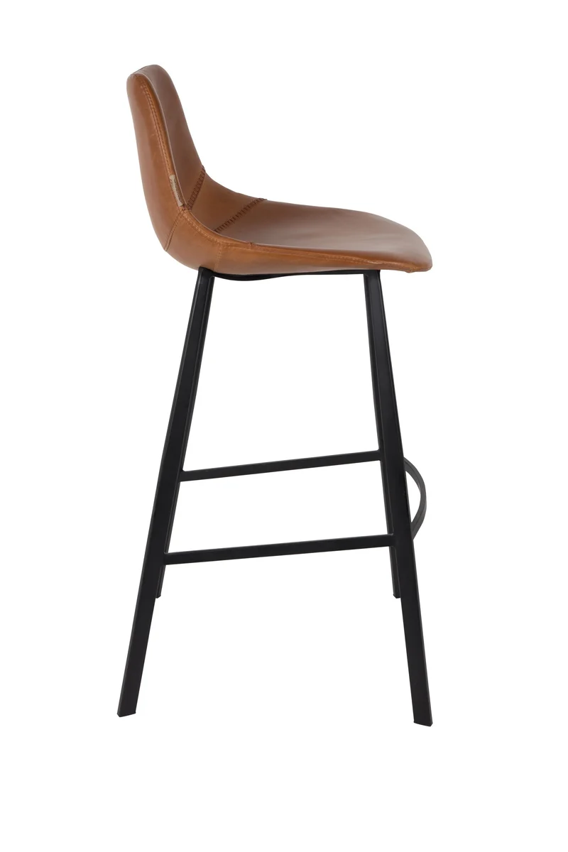 Dutchbone Barhocker Franky – Braun, PU-Kunstleder, 54 × 50 × 106 cm, 2er-Set