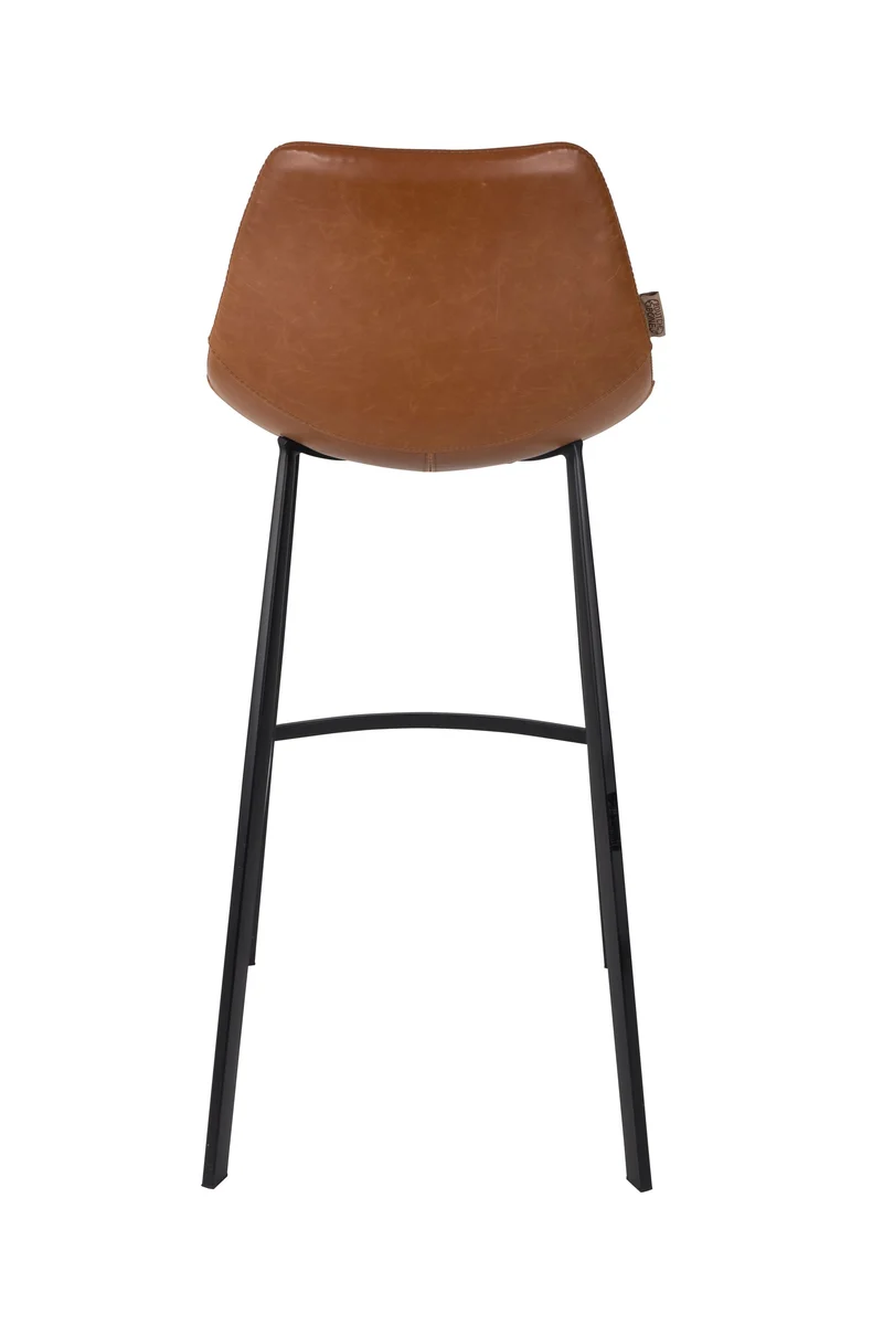 Dutchbone Barhocker Franky – Braun, PU-Kunstleder, 54 × 50 × 106 cm, 2er-Set
