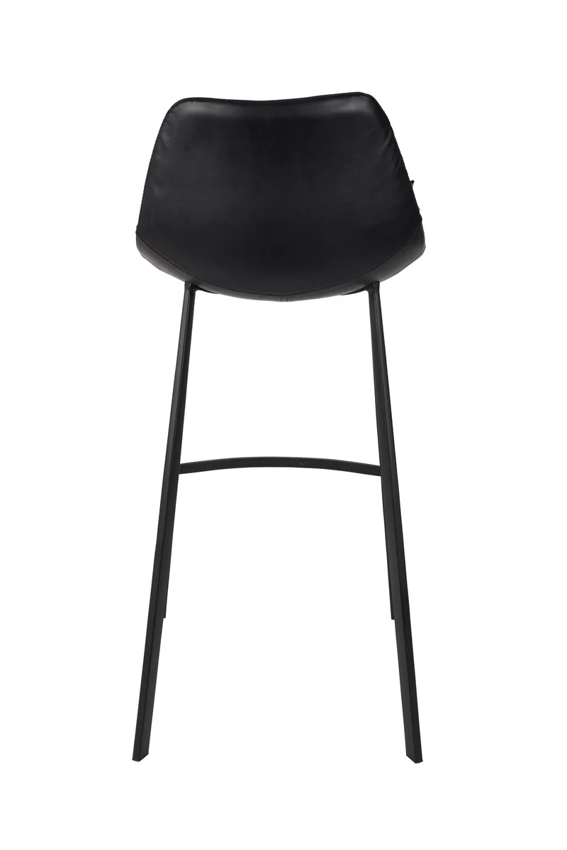 Dutchbone Barhocker Franky – Schwarz, PU-Kunstleder, 54 × 50 × 106 cm, 2er-Set