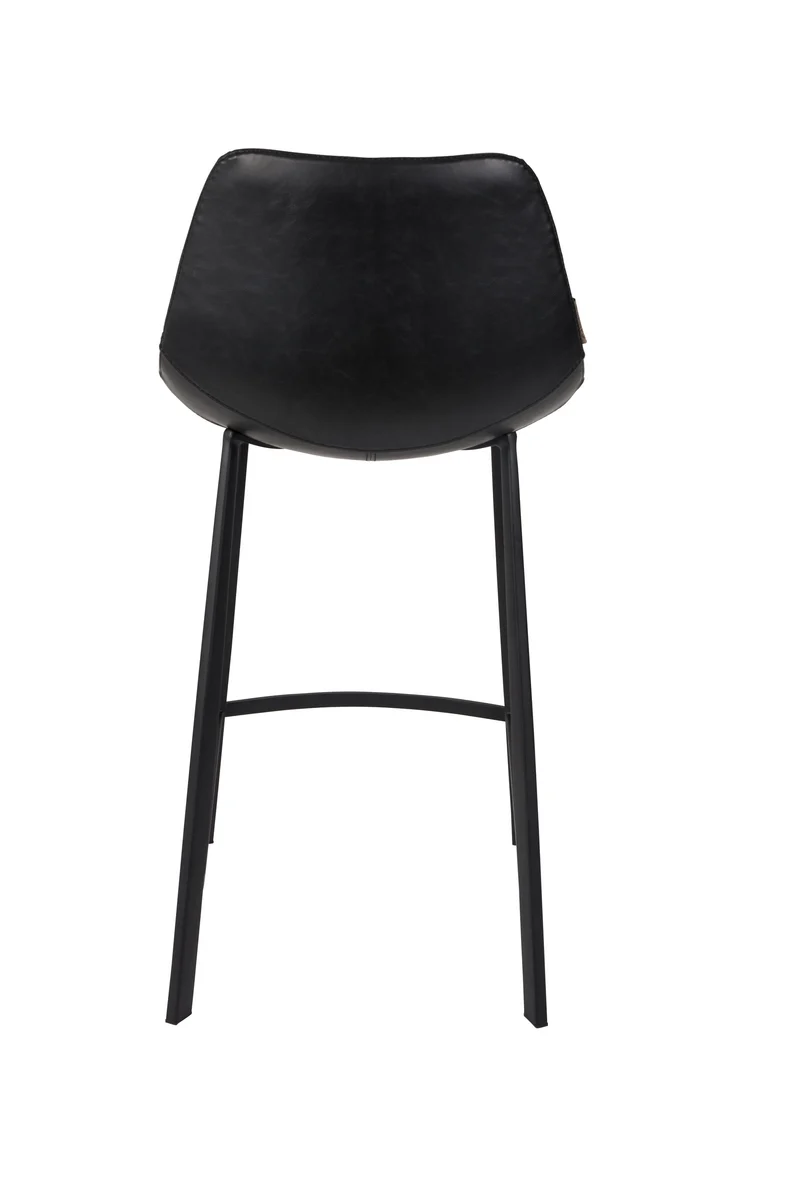 Dutchbone Tresenhocker Franky – Schwarz, PU-Kunstleder, 52 × 45 × 91 cm, 2er-Set