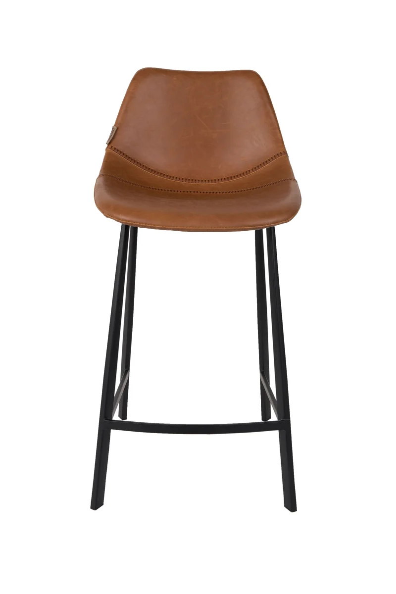 Dutchbone Tresenhocker Franky – Braun, PU-Kunstleder, 52 × 45 × 91 cm, 2er-Set