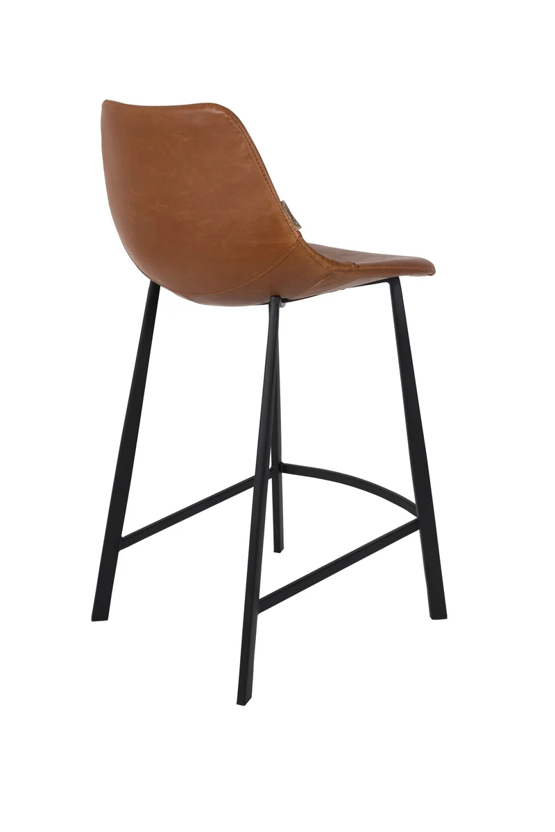 Dutchbone Tresenhocker Franky – Braun, PU-Kunstleder, 52 × 45 × 91 cm, 2er-Set