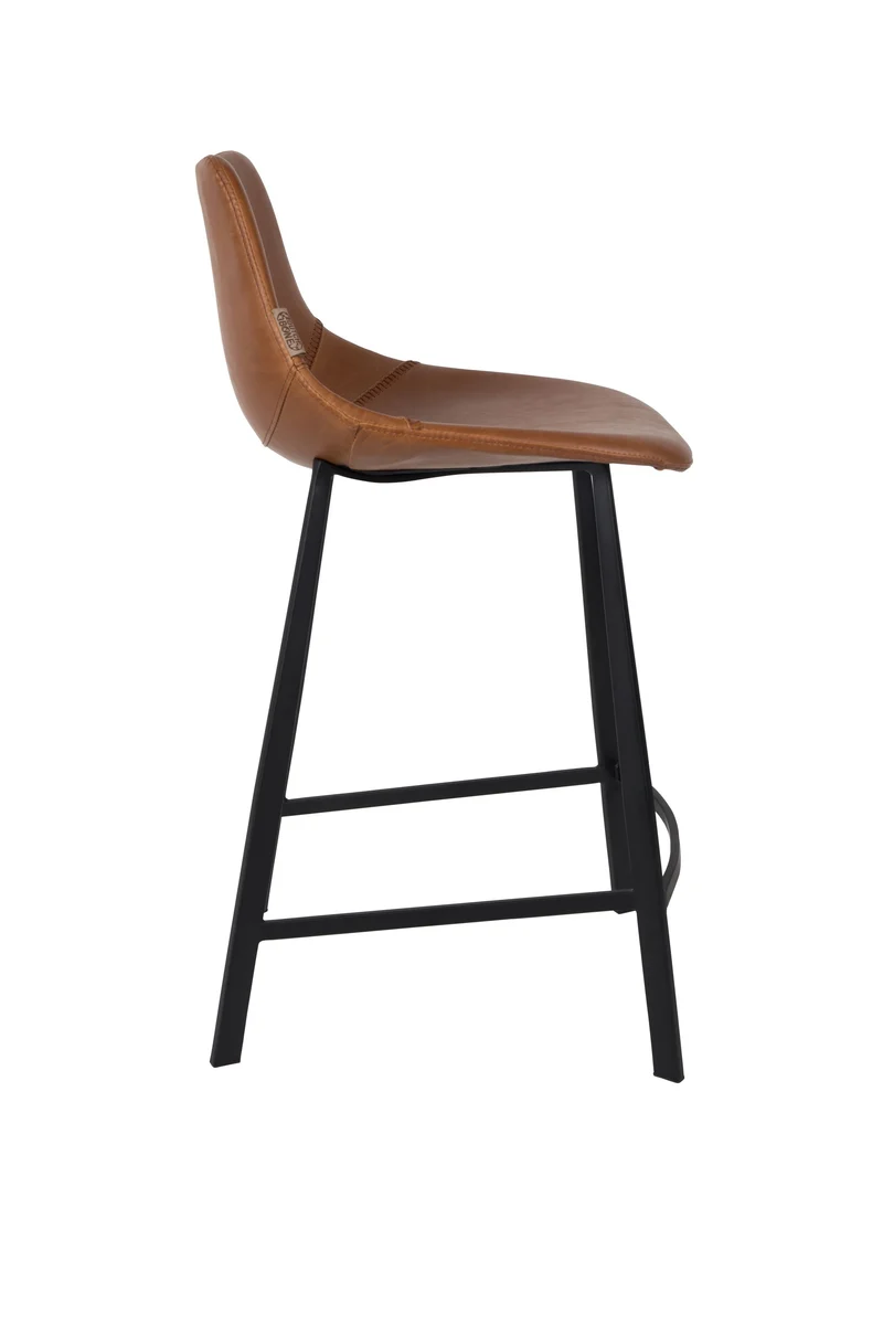 Dutchbone Tresenhocker Franky – Braun, PU-Kunstleder, 52 × 45 × 91 cm, 2er-Set