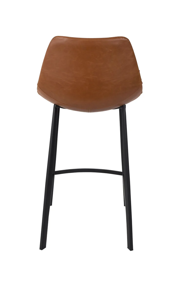 Dutchbone Tresenhocker Franky – Braun, PU-Kunstleder, 52 × 45 × 91 cm, 2er-Set