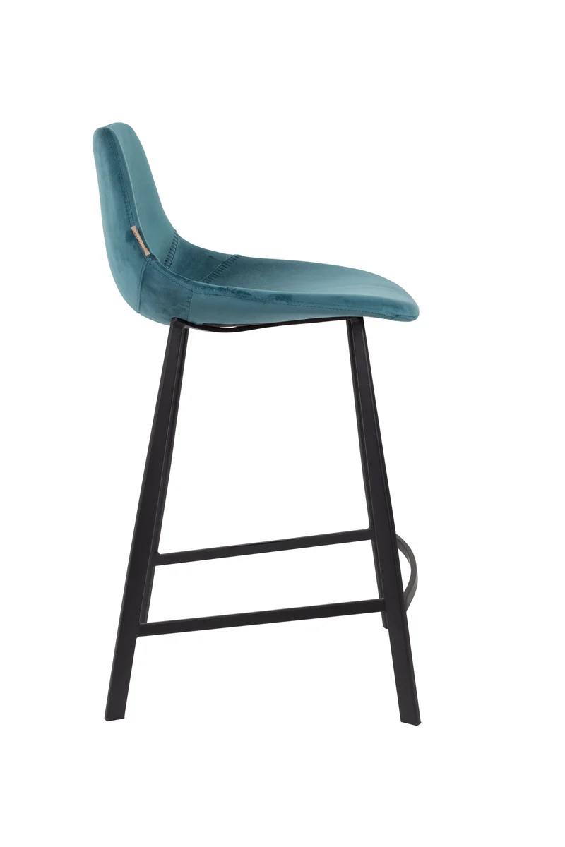 Dutchbone Tresenhocker Franky Velvet – Petrol, Stoff, 52 × 45 × 91 cm, 2er-Set