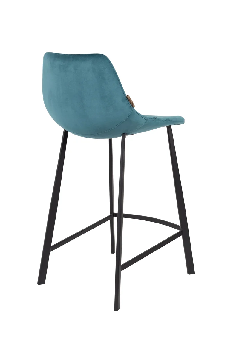 Dutchbone Tresenhocker Franky Velvet – Petrol, Stoff, 52 × 45 × 91 cm, 2er-Set