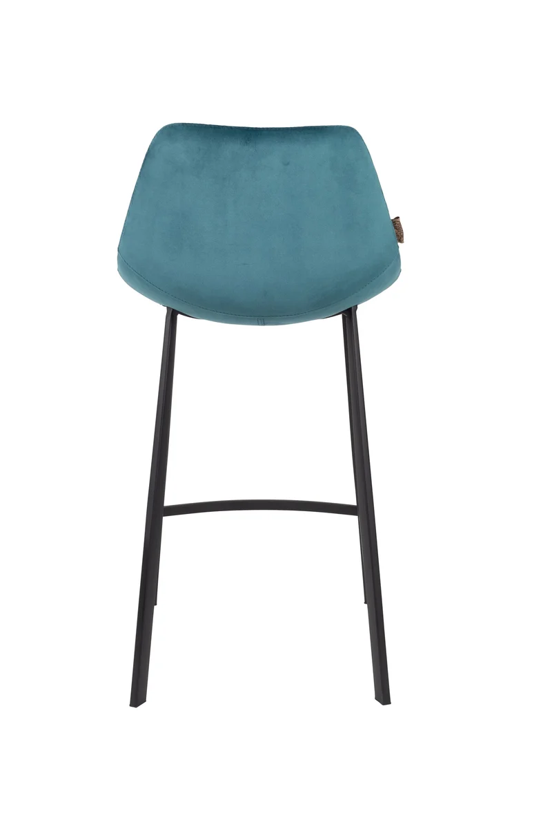 Dutchbone Tresenhocker Franky Velvet – Petrol, Stoff, 52 × 45 × 91 cm, 2er-Set