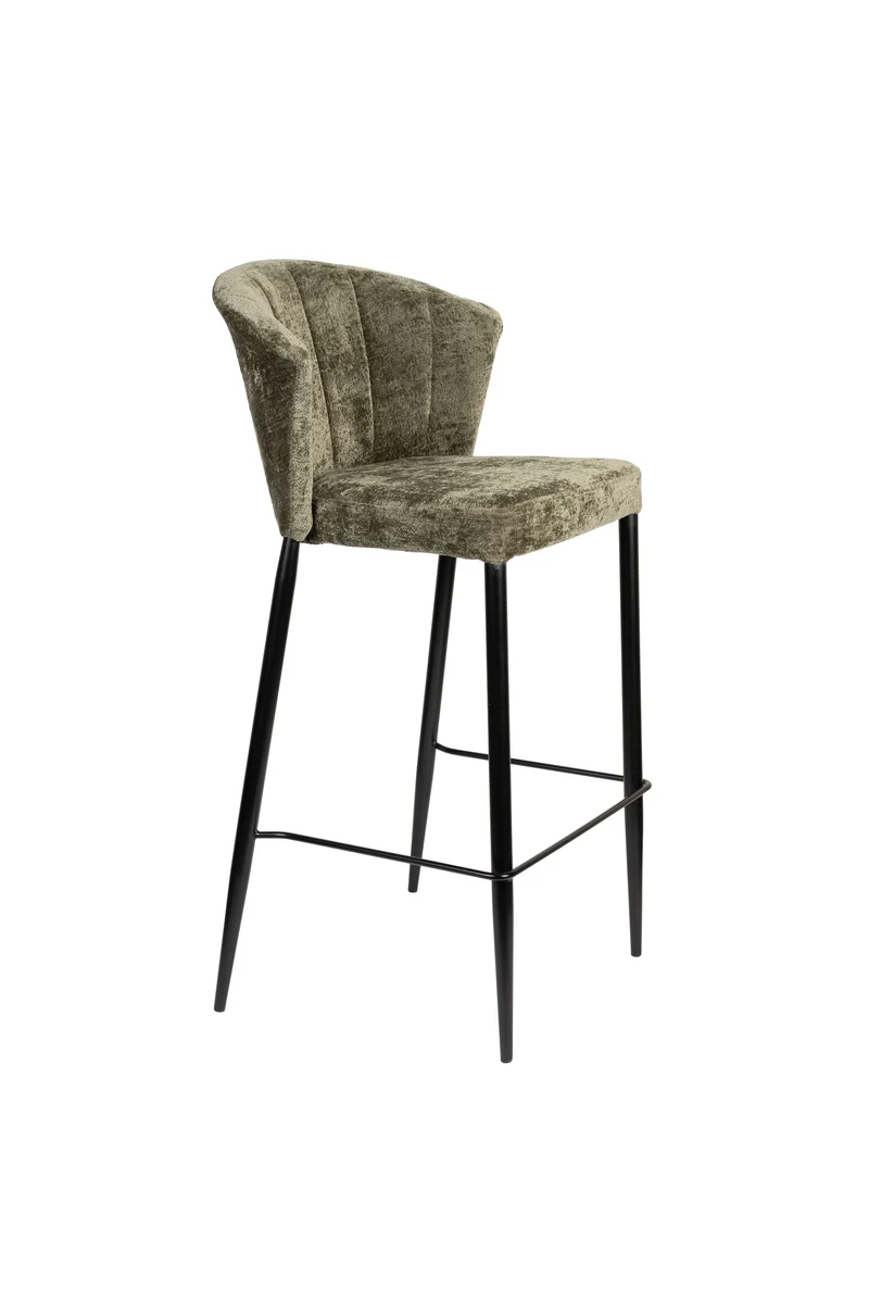 Dutchbone Tresenstuhl Georgia – Grün, Massives Birkenholz, 56 × 54 × 101 cm, 2er-Set
