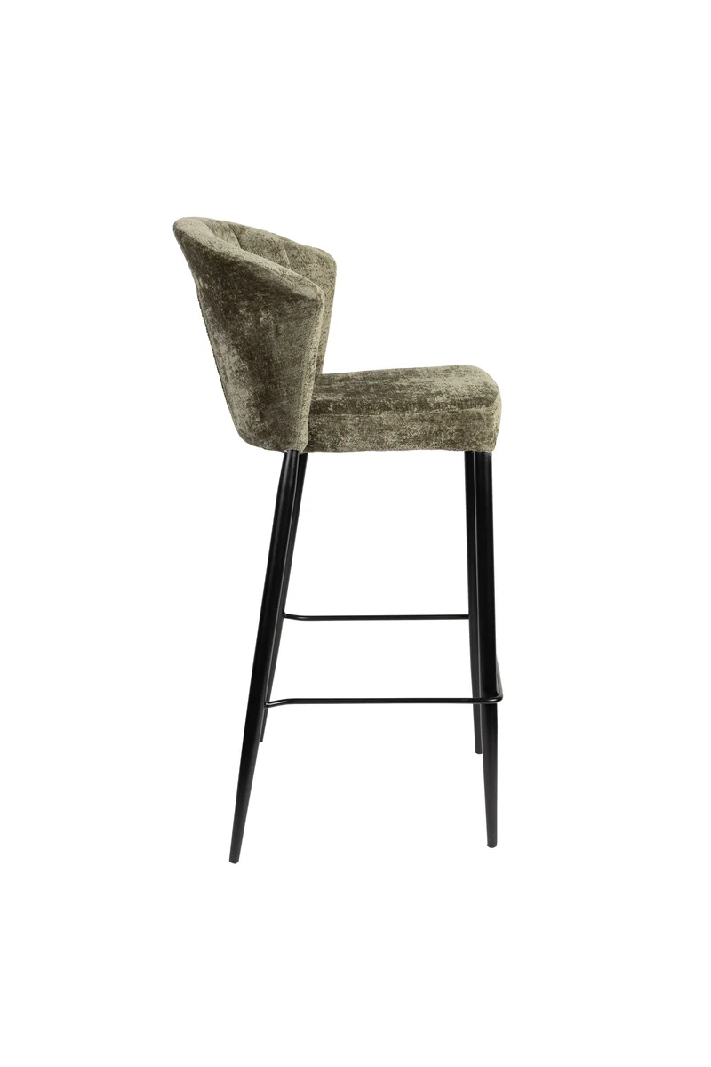 Dutchbone Tresenstuhl Georgia – Grün, Massives Birkenholz, 56 × 54 × 101 cm, 2er-Set