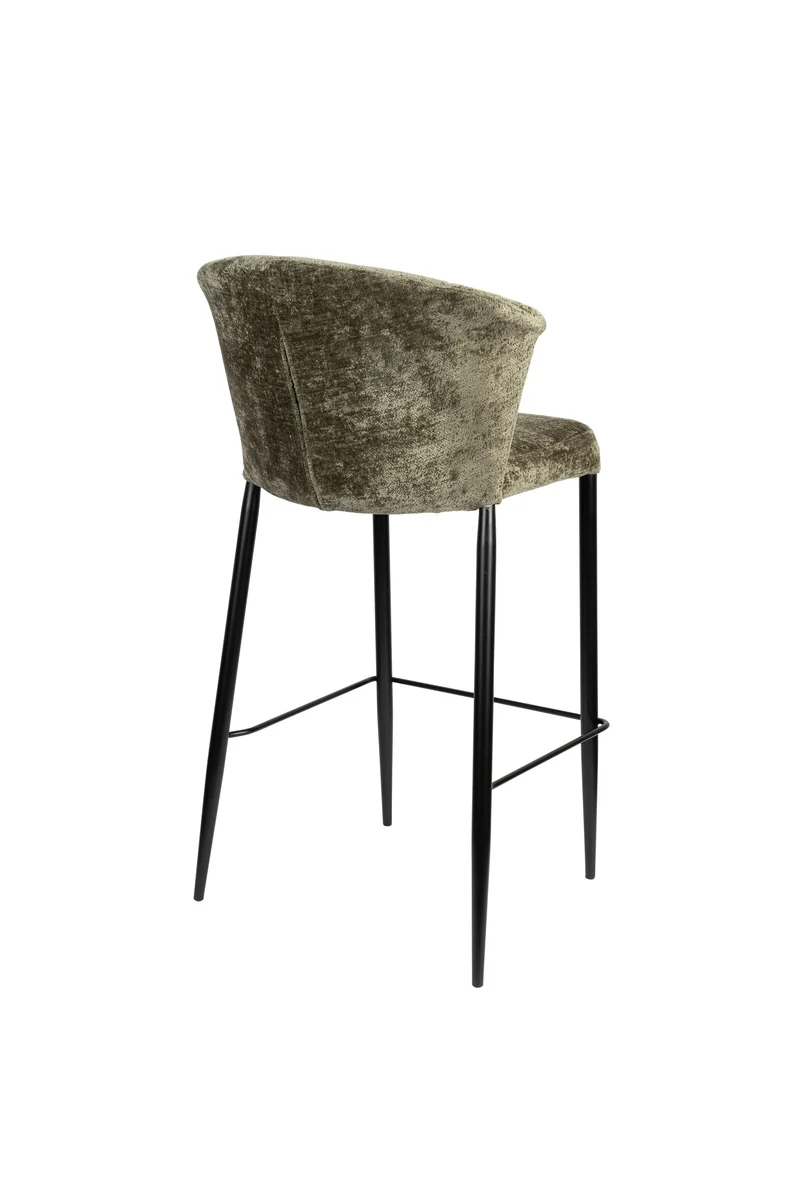 Dutchbone Tresenstuhl Georgia – Grün, Massives Birkenholz, 56 × 54 × 101 cm, 2er-Set