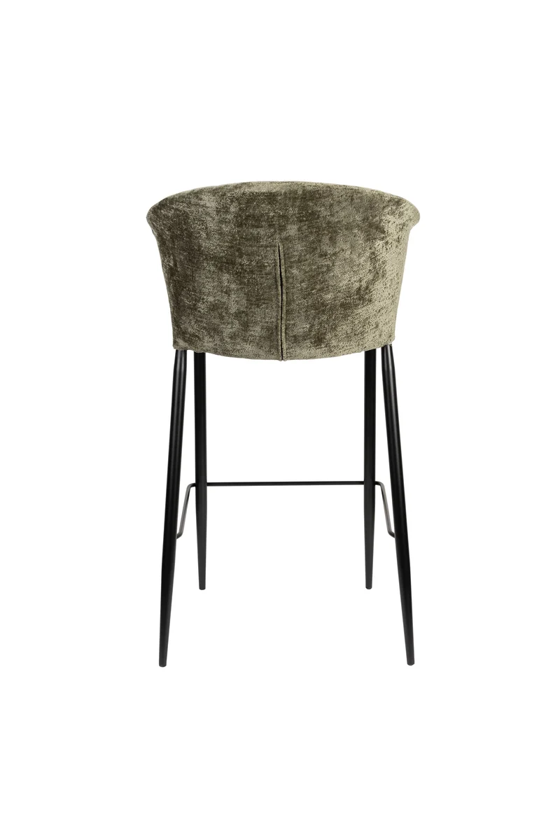 Dutchbone Tresenstuhl Georgia – Grün, Massives Birkenholz, 56 × 54 × 101 cm, 2er-Set