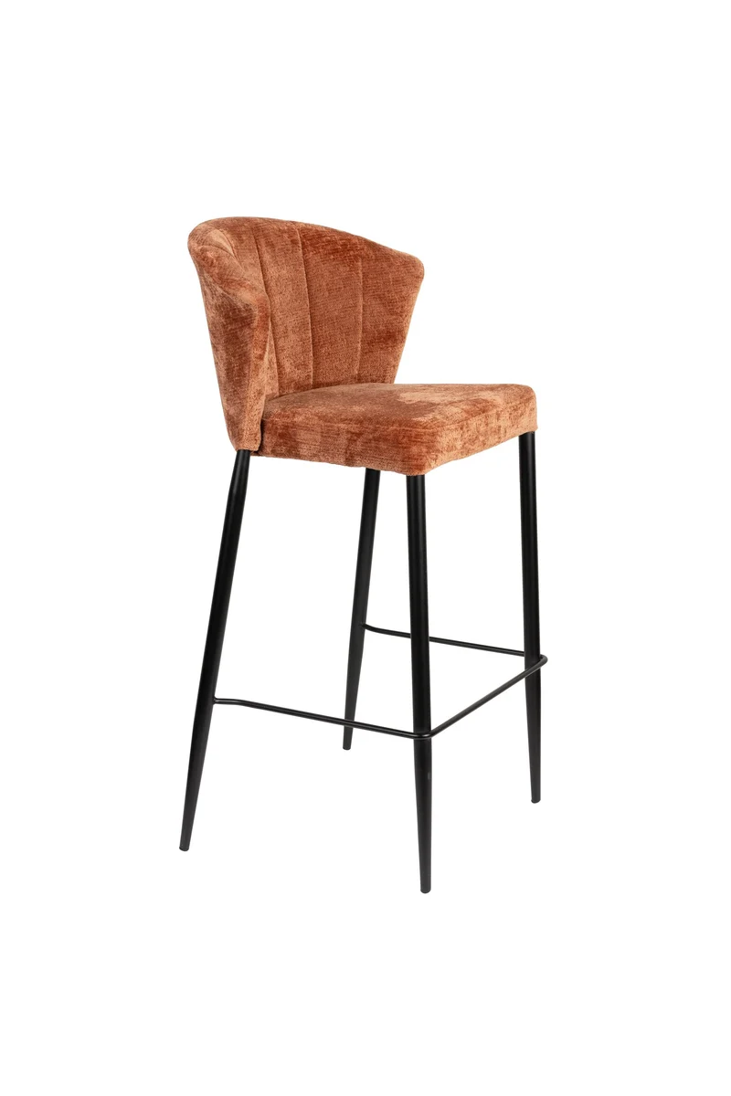 Dutchbone Tresenstuhl Georgia Terra – Schwarz, Massives Birkenholz, 56 × 54 × 101 cm, 2er-Set