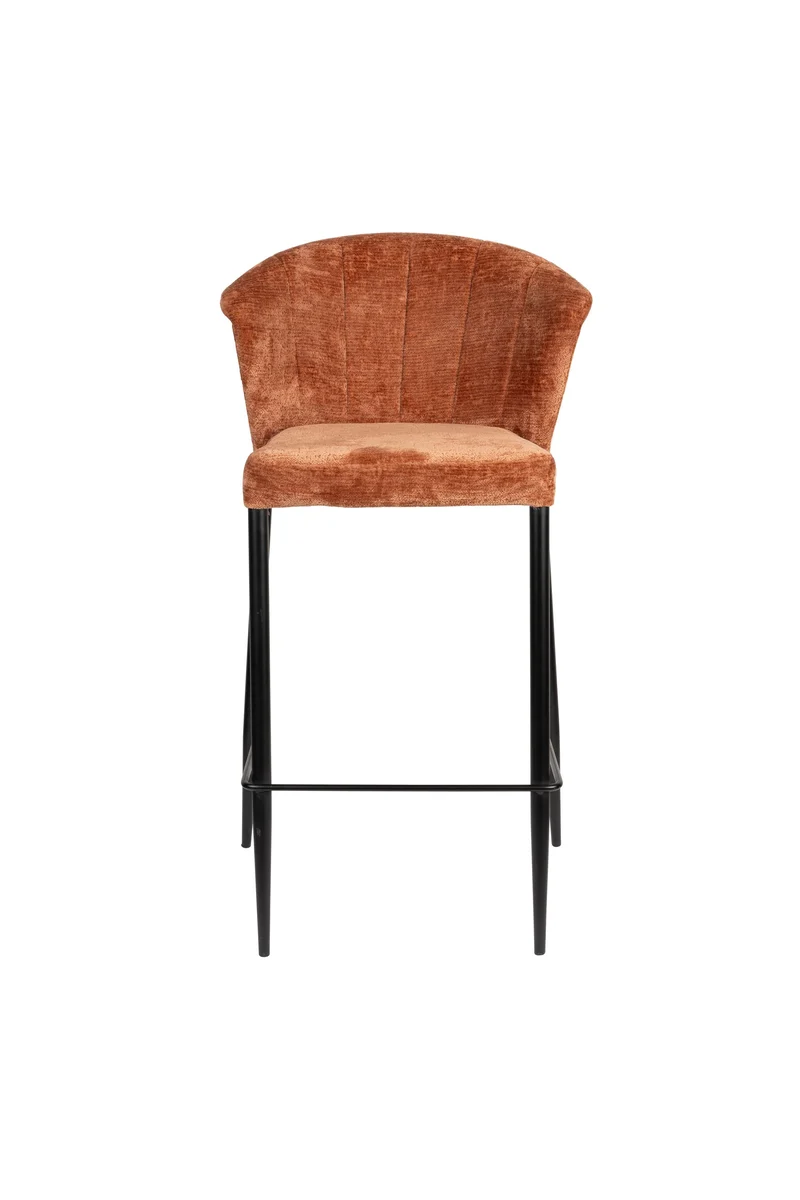 Dutchbone Tresenstuhl Georgia Terra – Schwarz, Massives Birkenholz, 56 × 54 × 101 cm, 2er-Set