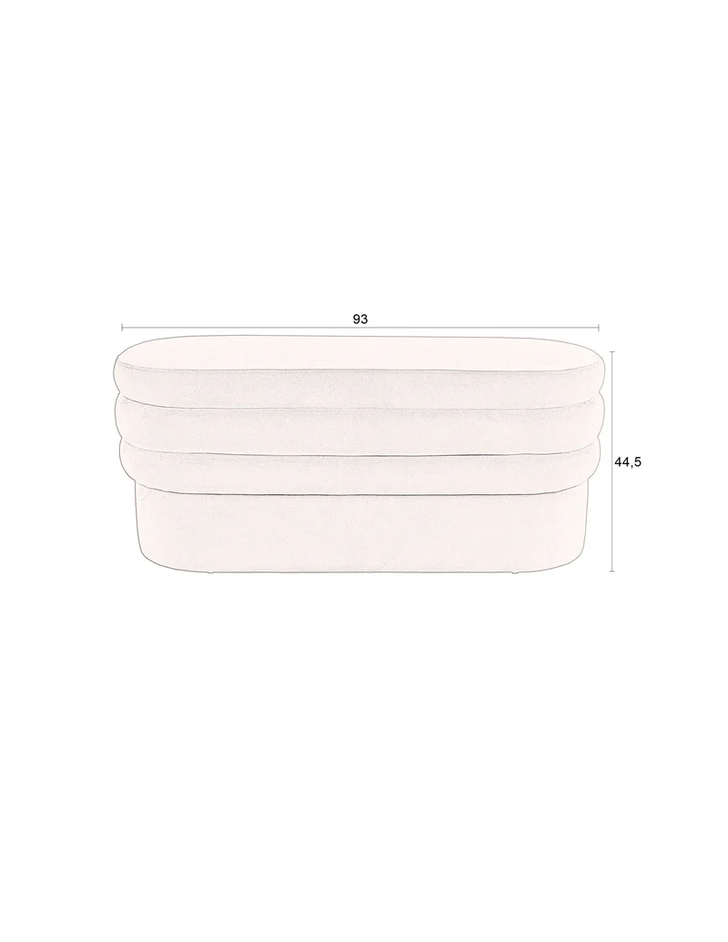 Dutchbone Bank Aditi – Braun, Stoff, 35 × 93 × 44,5 cm