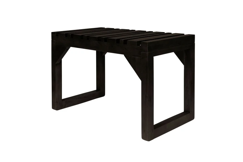 Dutchbone Bank Jakub – Schwarz, Holz, 70 × 40 × 45 cm