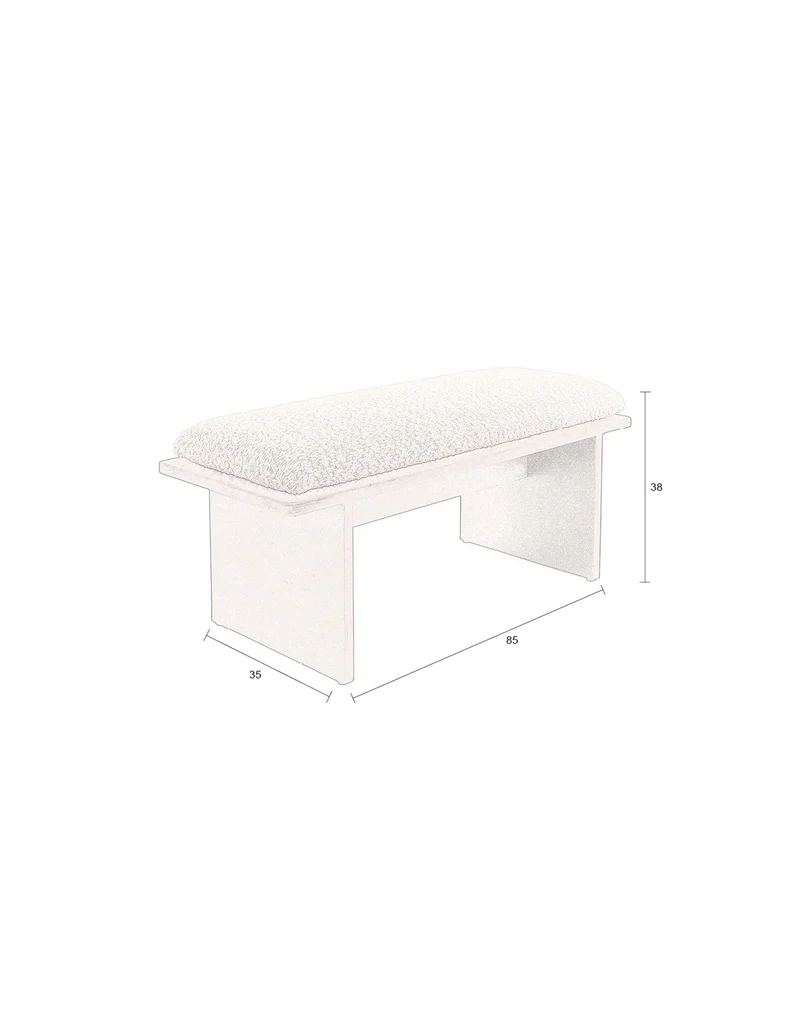Dutchbone Bank Shiho – Braun, Gummibaumholz, 35 × 85 × 38 cm