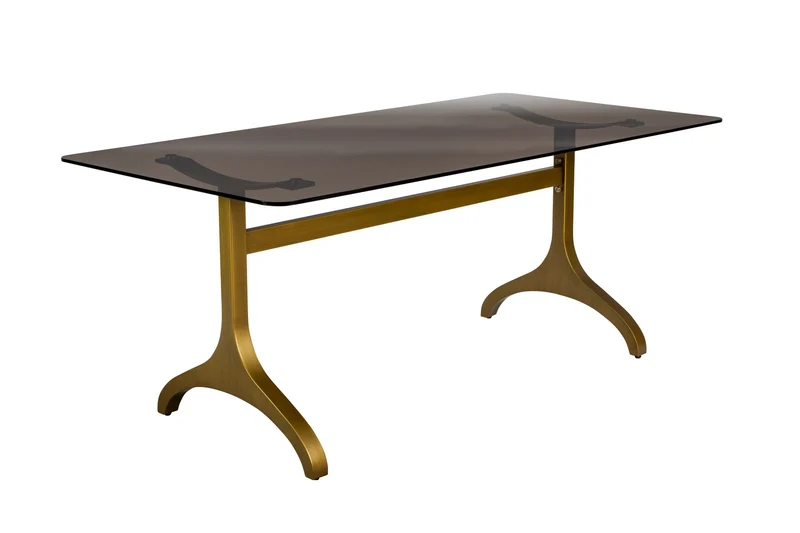 Dutchbone Esstisch Sansa 180 × 90 cm – Gold, Glas