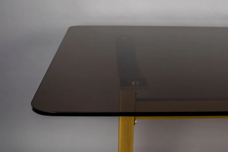 Dutchbone Esstisch Sansa 180 × 90 cm – Gold, Glas
