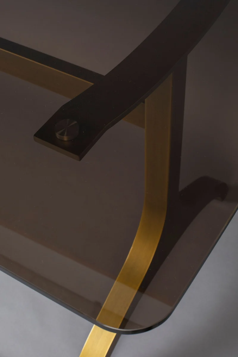 Dutchbone Esstisch Sansa 180 × 90 cm – Gold, Glas