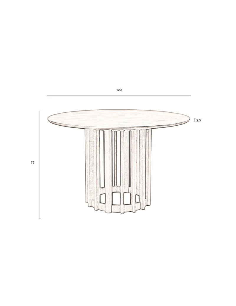 Dutchbone Esstisch Barlet 120' – Nussbaum, Holz, 120 × 120 × 75 cm